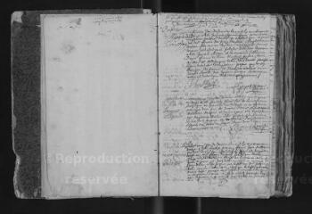201 vues Registre paroissial. Baptêmes, mariages, sépultures (1672-janvier 1675 ; février 1686-novembre 1702)