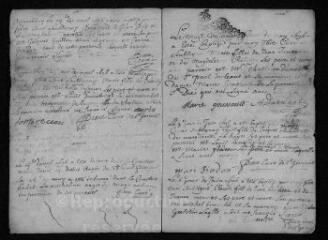 11 vues Registre paroissial. Baptêmes, mariages, sépultures (février 1696-décembre 1697)