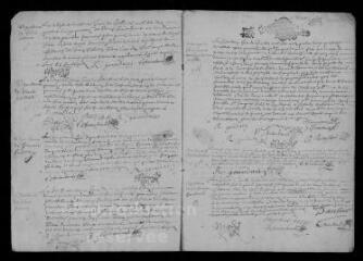 8 vues Registre paroissial. Baptêmes, mariages, sépultures (janvier-octobre 1694)