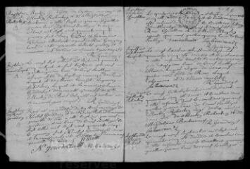 9 vues Registre paroissial. Baptêmes, mariages, sépultures (février-décembre 1745)