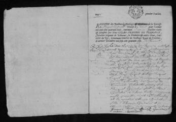 7 vues Registre paroissial. Baptêmes (janvier-octobre 1748)