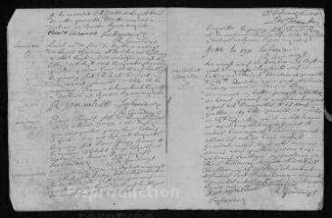 7 vues Registre paroissial. Baptêmes, mariages (février-octobre 1750)