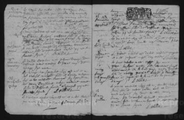 8 vues Registre paroissial. Baptêmes, mariages, sépultures (janvier-novembre 1699)