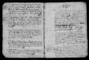 177 vues Registre paroissial. Baptêmes, sépultures (février-décembre 1677) ; baptêmes, mariages, sépultures (1678-1697)