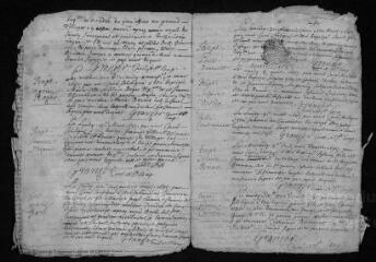 10 vues  - Registre paroissial. Baptêmes, mariages, sépultures (février-août 1685) (ouvre la visionneuse)