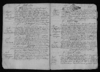 12 vues  - Registre paroissial. Baptêmes, mariages, sépultures (1693-février 1694 ; juin-août 1695) (ouvre la visionneuse)