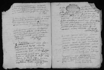 15 vues  - Registre paroissial. Baptêmes (décembre 1710), ; baptêmes, mariages,sépultures (1711-1714) (ouvre la visionneuse)
