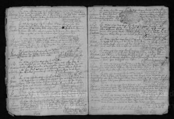13 vues Registre paroissial. Baptêmes, mariages, sépultures (février 1727-novembre 1731)