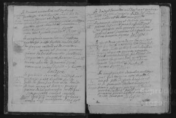 124 vues  - Registre paroissial. Baptêmes, mariages, sépultures (septembre 1714-mai 1715 ; 1730-1740) (ouvre la visionneuse)
