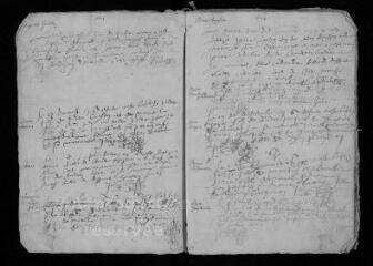 23 vues Registre paroissial. Baptêmes (avril 1636-décembre 1649) ; mariages (juin 1645-juillet 1649) ; sépultures (avril 1646-novembre 1649)