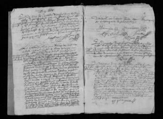 9 vues Registre paroissial. Baptêmes, mariages, sépultures (1668) ; baptêmes (janvier 1669)
