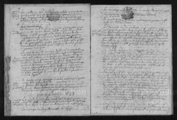 8 vues Registre paroissial. Baptêmes, mariages, sépultures (mars-décembre 1687) ; baptêmes (février-décembre 1688) ; baptêmes, mariages, sépultures (mars 1689-décembre 1690)