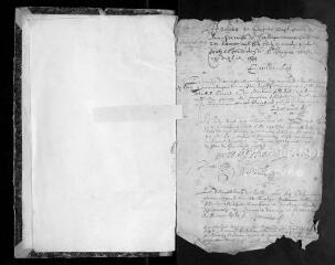 423 vues Registre paroissial. Baptêmes (juillet 1644-février 1669) ; baptêmes, mariages, sépultures (janvier 1669-septembre 1678)