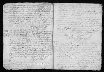 9 vues Registre paroissial. Baptêmes, mariages, sépultures (février-décembre 1720) ; baptême (janvier 1721)