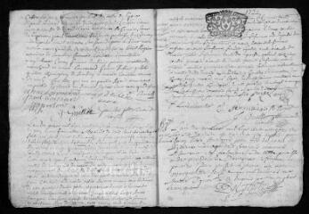 15 vues  - Registre paroissial. Baptêmes, mariages, sépultures (1721-juillet 1722) (ouvre la visionneuse)