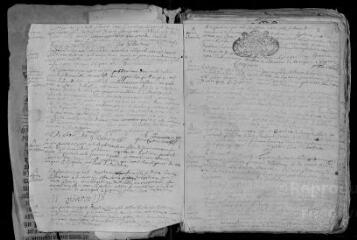 293 vues Registre paroissial. Baptêmes, mariages, sépultures (1710-novembre 1747) ; baptêmes, mariages (janvier 1748)