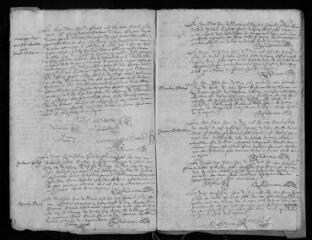 9 vues Registre paroissial. Baptêmes, mariages, sépultures (1670) ; baptêmes, mariages (janvier-mars 1671)