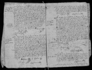 8 vues  - Registre paroissial. Baptêmes, mariages, sépultures (1671) ; baptêmes, mariages (janvier 1672) (ouvre la visionneuse)