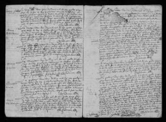 8 vues Registre paroissial. Baptêmes, mariages, sépultures (janvier-novembre 1696) ; baptêmes, sépultures (janvier-février 1697)