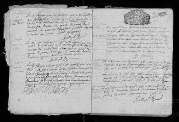 128 vues Registre paroissial. Baptêmes, mariages, sépultures (1704-juin 1717)