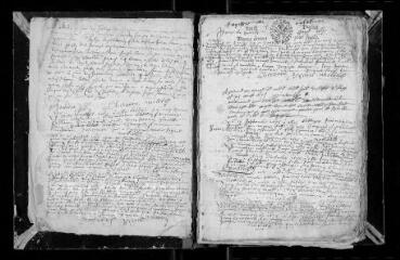 134 vues  - Registre paroissial. Baptêmes, mariages, sépultures (1675-avril 1703) (ouvre la visionneuse)