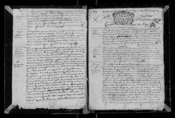 133 vues  - Registre paroissial. Baptêmes, mariages, sépultures (juillet 1722-décembre 1742) (ouvre la visionneuse)