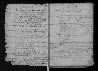 130 vues Registre paroissial. Sépultures (mars 1639-novembre 1660) ; mariages (juillet 1677)