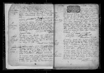 297 vues Registre paroissial. Baptêmes, mariages, sépultures (octobre 1699-décembre 1705) ; sépultures (janvier 1706)