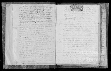 100 vues  - Registre paroissial. Baptêmes, mariages, sépultures (avril 1713-mai 1752) (ouvre la visionneuse)