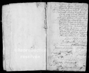 42 vues Registre paroissial. Baptêmes, mariages, sépultures (1664-février 1668)