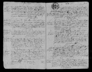 13 vues Registre paroissial. Baptêmes, mariages, sépultures (juillet 1674-octobre 1675)