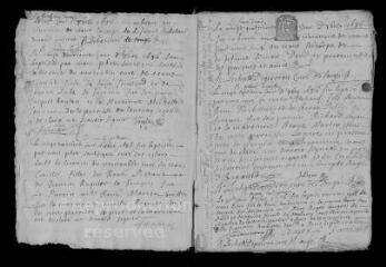 18 vues  - Registre paroissial. Baptêmes, mariages, sépultures (octobre 1686-octobre 1687) (ouvre la visionneuse)