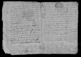 46 vues  - Registre paroissial. Baptêmes, mariages, sépultures (octobre 1687-juin 1690) (ouvre la visionneuse)