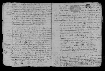 10 vues Registre paroissial. Baptêmes, mariages, sépultures (octobre 1691-mars 1692)