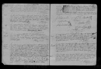 8 vues Registre paroissial. Baptêmes, mariages, sépultures (1699) ; baptêmes (janvier 1700)