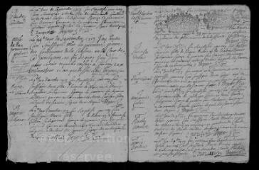 13 vues Registre paroissial. Baptêmes, mariages, sépultures (février 1717-février 1719)