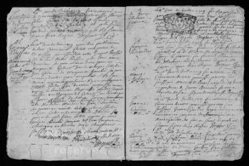 17 vues Registre paroissial. Baptêmes, mariages, sépultures (février 1719-décembre 1720)