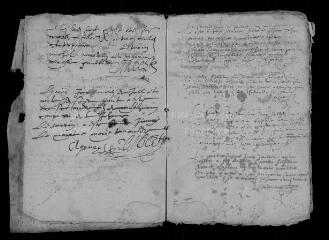 37 vues  - Registre paroissial. Baptêmes (mars 1605-novembre 1607) (ouvre la visionneuse)