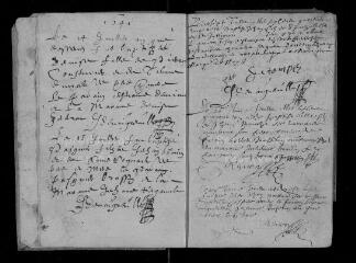 65 vues Registre paroissial. Baptêmes (juillet 1640-juillet 1645)