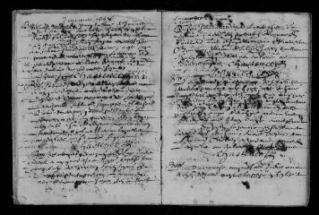 44 vues Registre paroissial. Baptêmes, mariages (1668-janvier 1669)