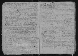 92 vues Registre paroissial. Baptêmes, mariages, sépultures (avril 1695-juin 1703)