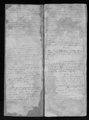 80 vues  - Registre paroissial. Baptêmes (octobre 1605-août 1644) ; mariages (1600-juillet 1629) ; sépultures (septembre 1594-juin 1630) (ouvre la visionneuse)