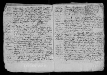 74 vues Registre paroissial. Baptêmes, mariages, sépultures (juillet 1718-septembre 1729)