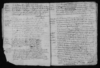 31 vues Registre paroissial. Baptêmes, mariages, sépultures (octobre 1729-juillet 1733)