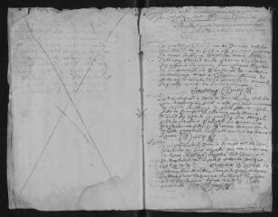 16 vues Registre paroissial. Baptêmes, mariages (1668) ; baptêmes (janvier-février 1669)
