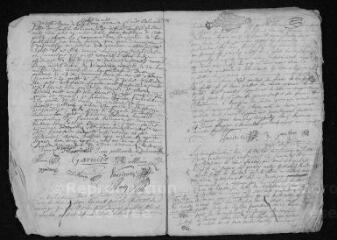 15 vues  - Registre paroissial. Baptêmes, mariages, sépultures (mai 1689-décembre 1690) ; baptêmes, sépultures (janvier 1691) (ouvre la visionneuse)