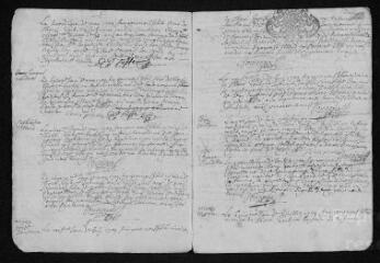15 vues Registre paroissial. Baptêmes, mariages, sépultures (1709-1710) ; baptêmes (janvier 1711)