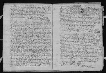 24 vues Registre paroissial. Baptêmes, mariages, sépultures (1713-1714) ; baptêmes, sépultures (janvier 1715)