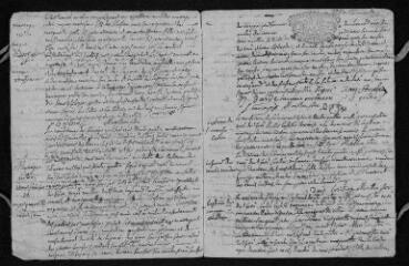 15 vues Registre paroissial. Baptêmes, mariages, sépultures (1734-février 1735)