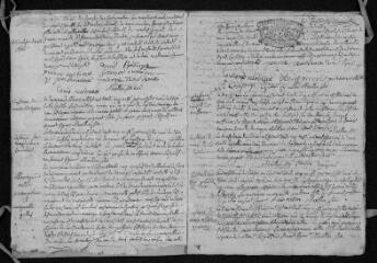 17 vues Registre paroissial. Baptêmes, mariages, sépultures (1735-mars 1736)